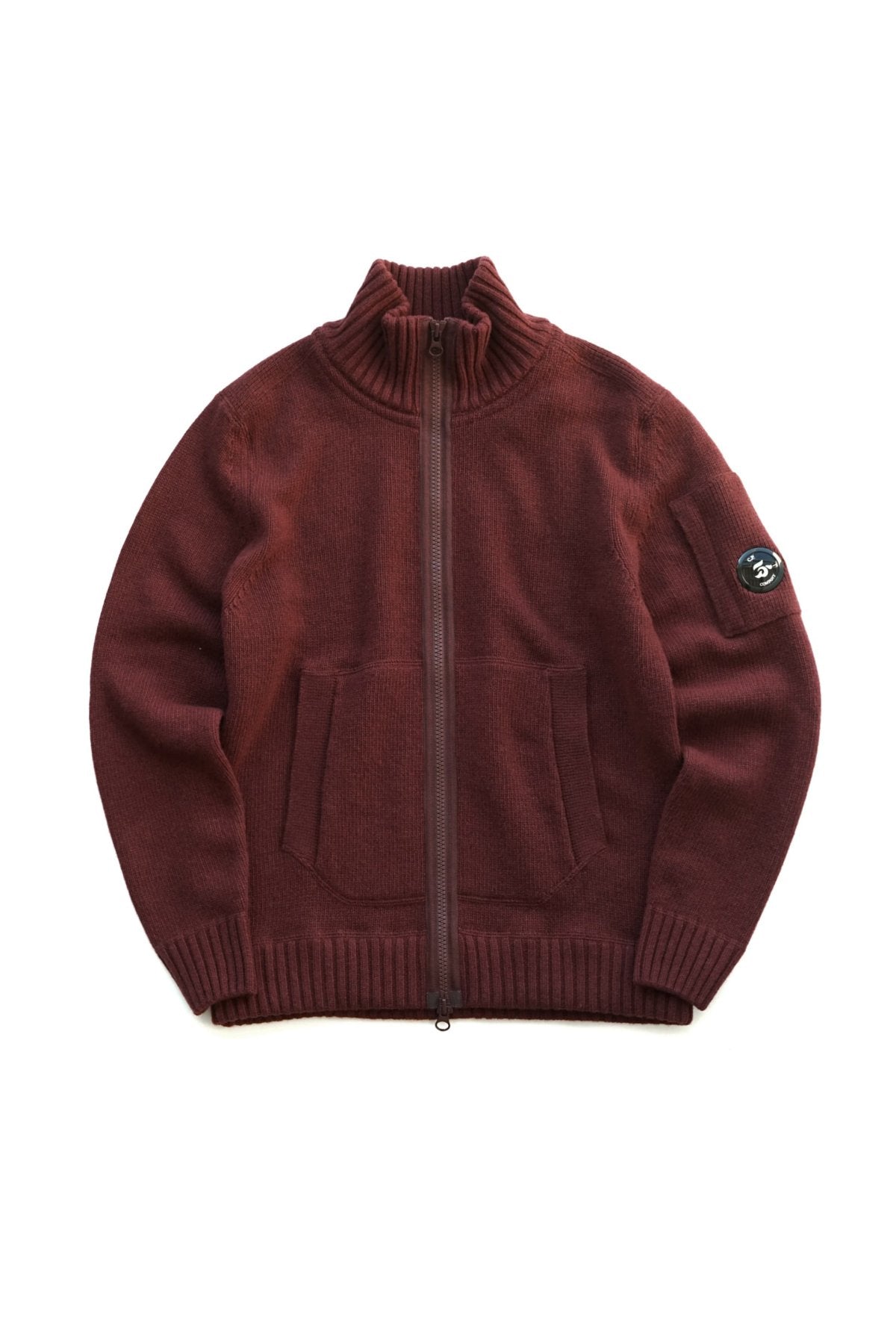 C.P. COMPANY - LAMBSWOOL ZIP CARDIGAN - PORT ROYAL