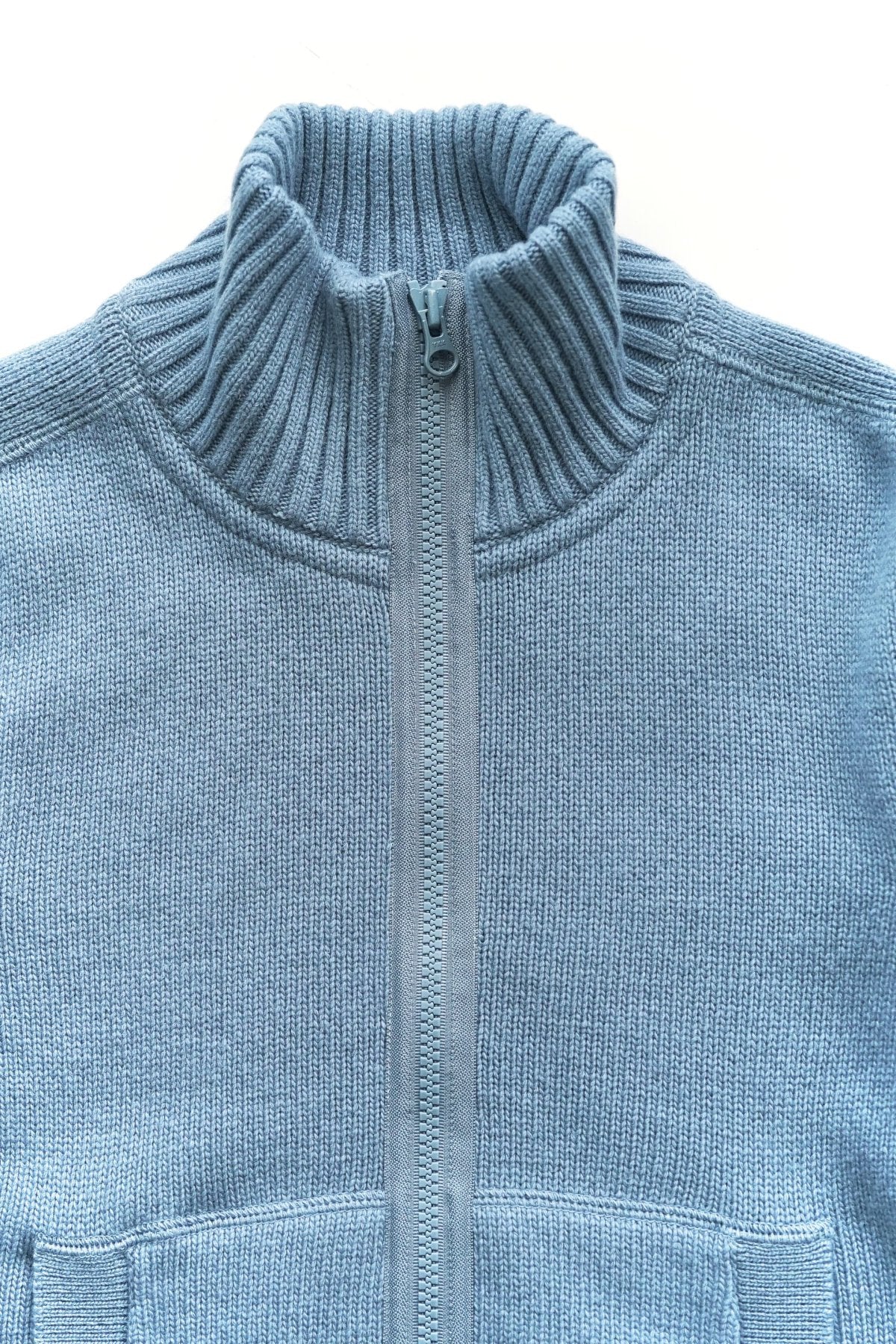 C.P. COMPANY - LAMBSWOOL ZIP CARDIGAN - INFINITY