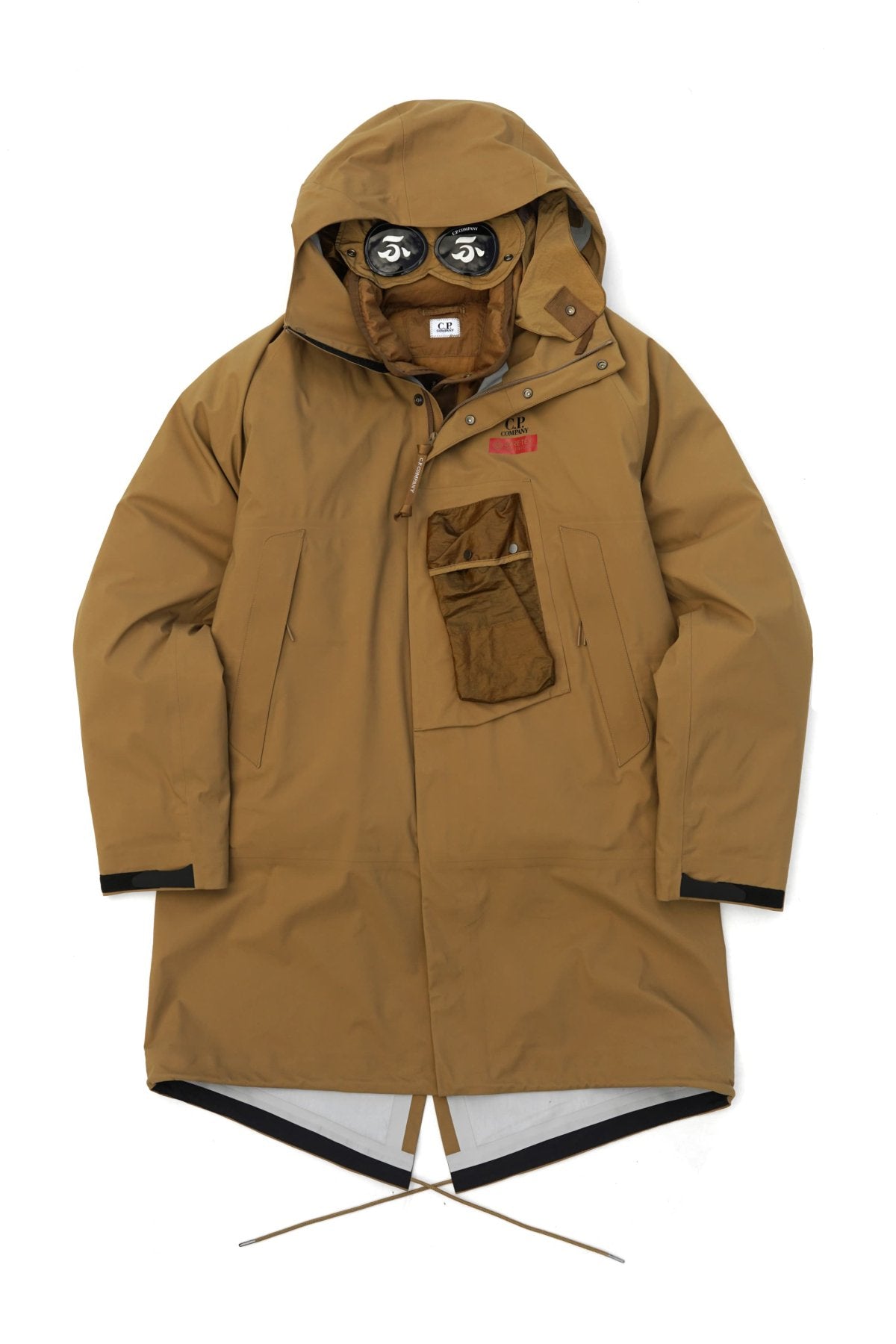 C.P. COMPANY - GORE-TEX 3L INFINIUM MIXED GOGGLE DOWN PARKA - CUMIN