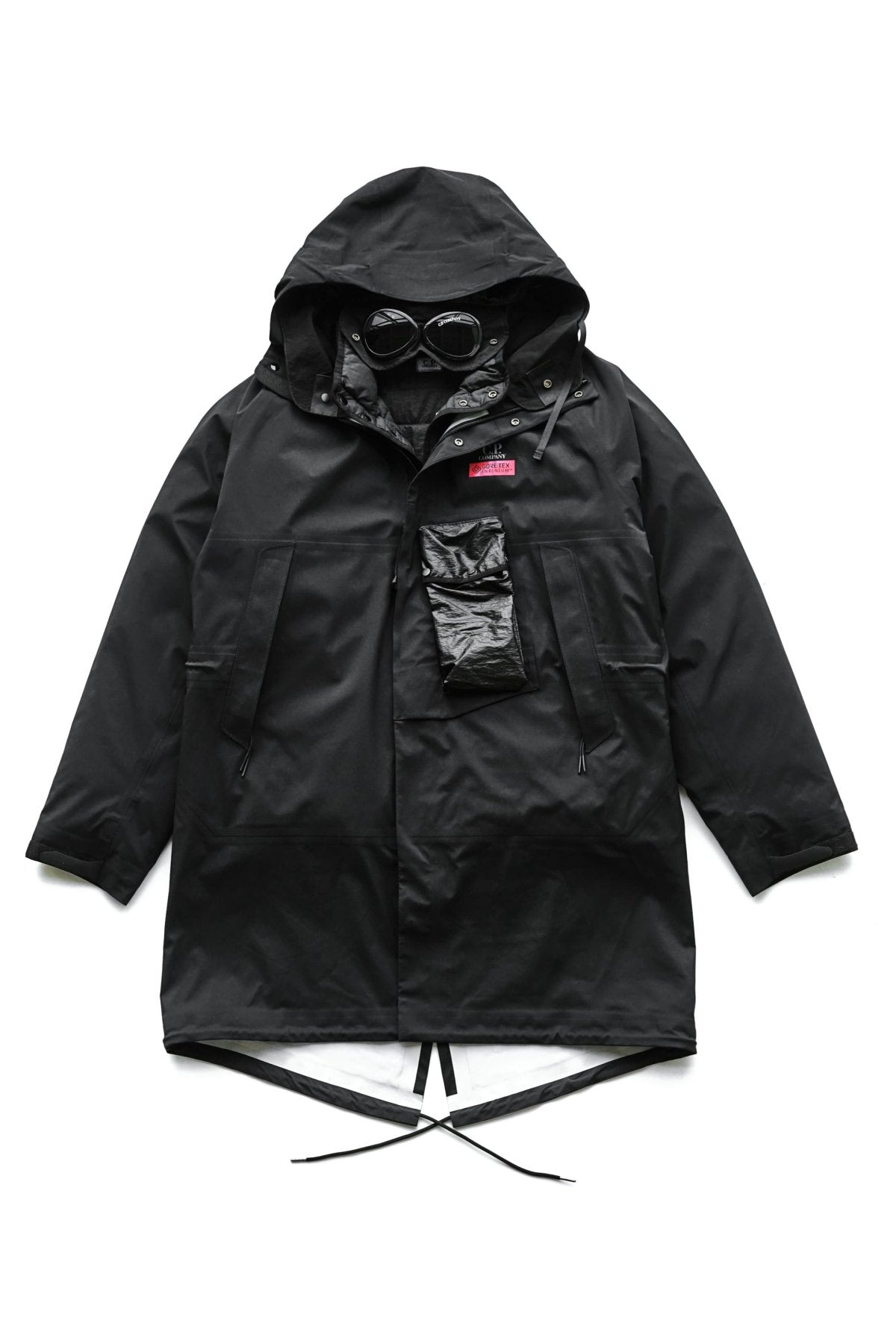 C.P. COMPANY - GORE-TEX 3L INFINIUM MIXED GOGGLE DOWN PARKA - BLACK