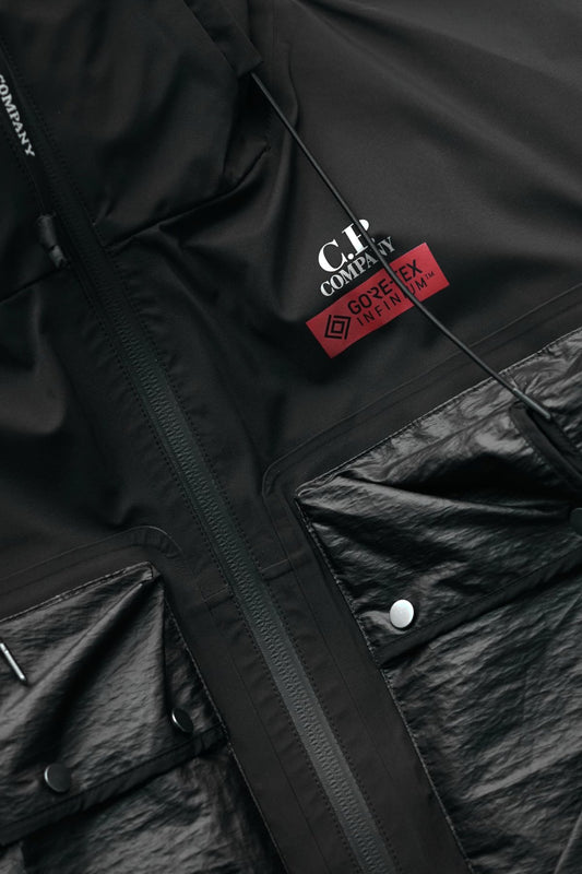 C.P. COMPANY - GORE-TEX 3L INFINIUM MIXED DOWN JACKET - BLACK