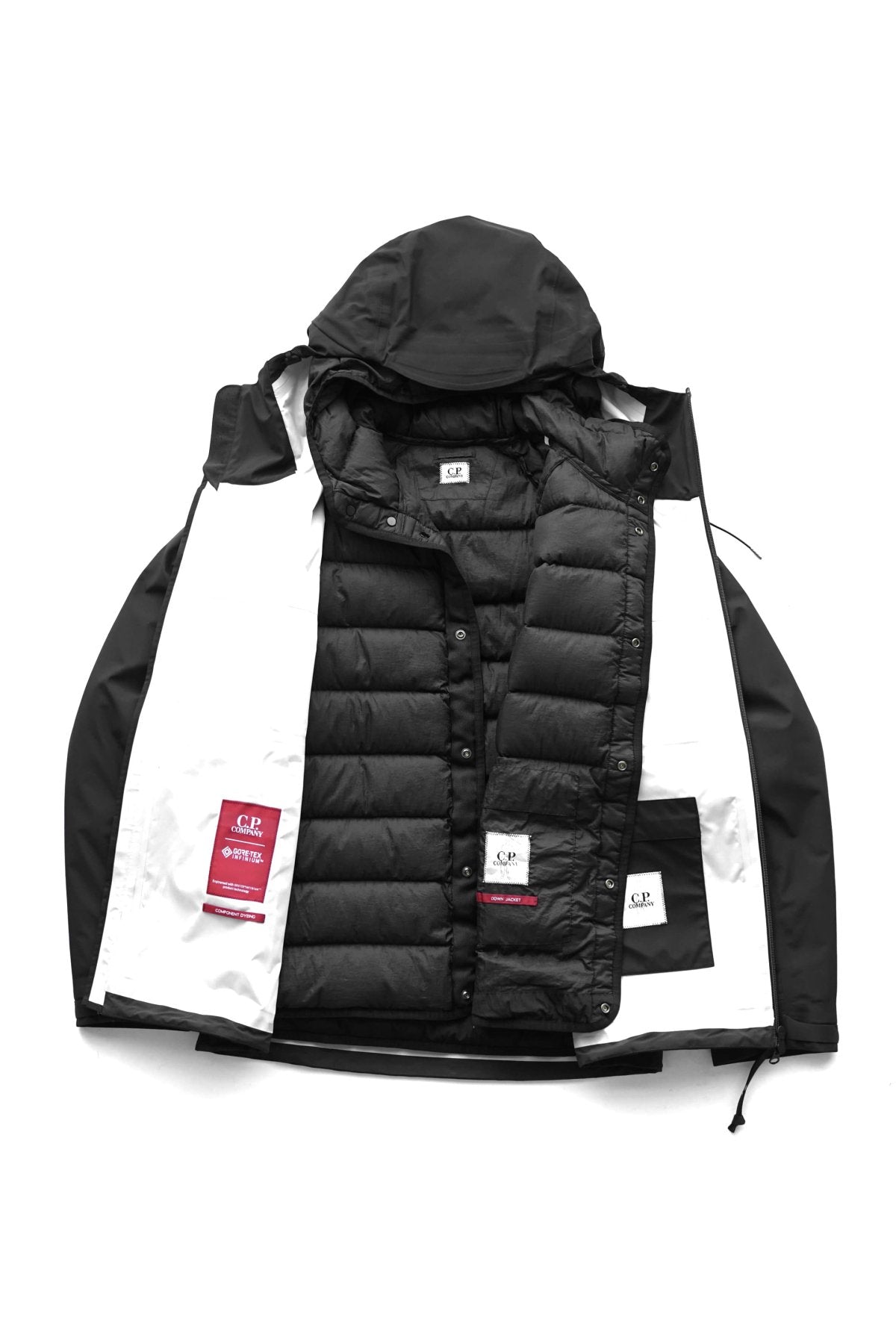 C.P. COMPANY - GORE-TEX 3L INFINIUM MIXED DOWN JACKET - BLACK