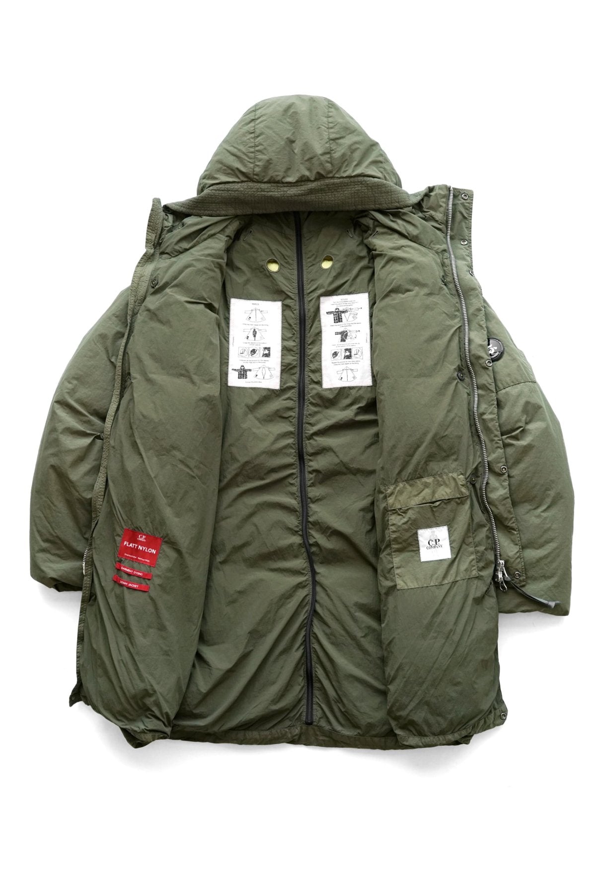 C.P. COMPANY - FLATT NYLON DOWN PARKA - IVY GREEN