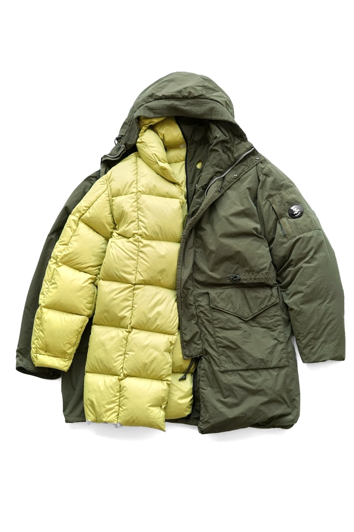 C.P. COMPANY - FLATT NYLON DOWN PARKA - IVY GREEN