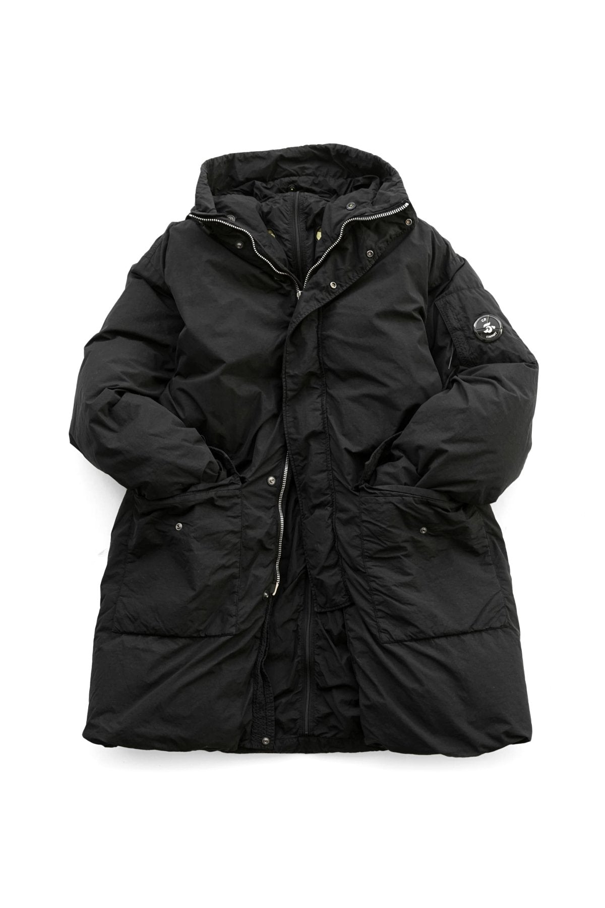 C.P. COMPANY - FLATT NYLON DOWN PARKA - BLACK