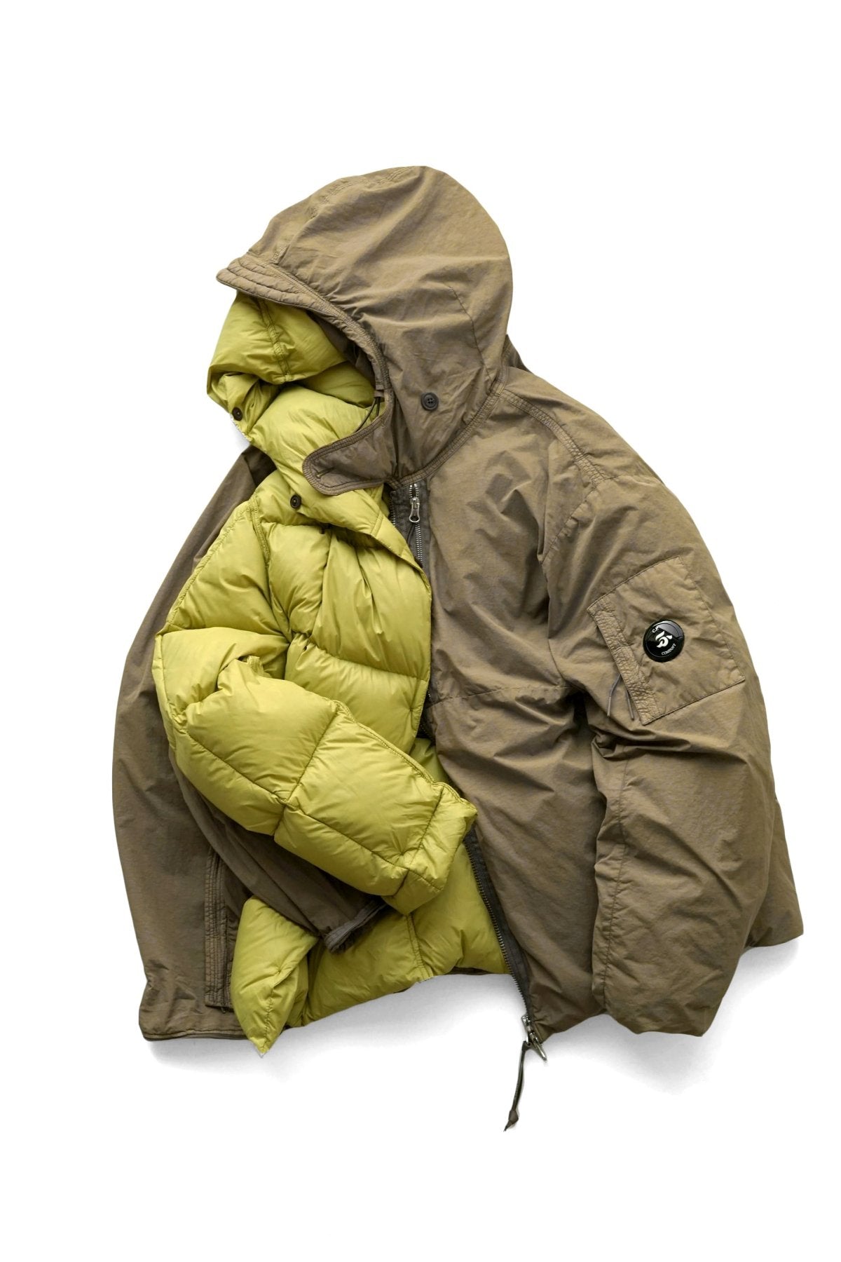 C.P. COMPANY - FLATT NYLON DOWN JACKET - CUMIN