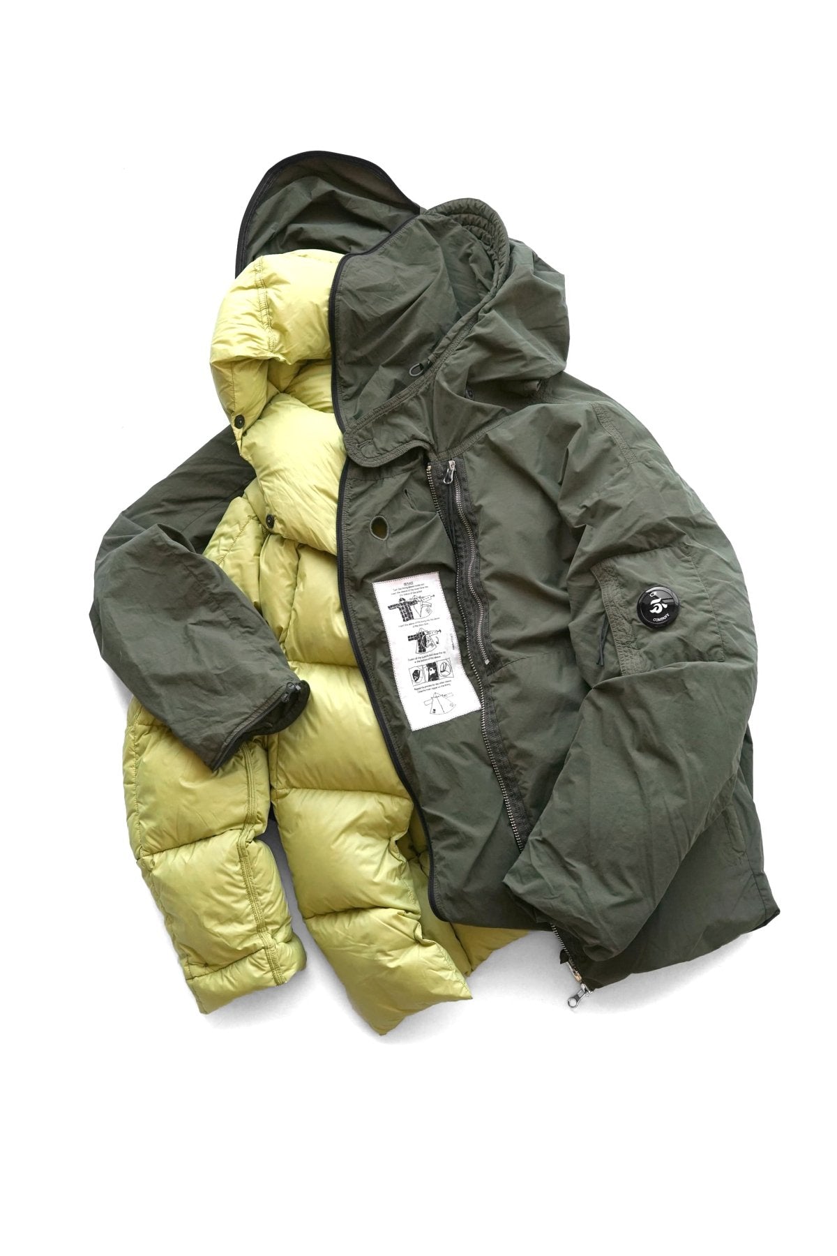 C.P. COMPANY - FLATT NYLON DOWN JACKET - IVY GREEN