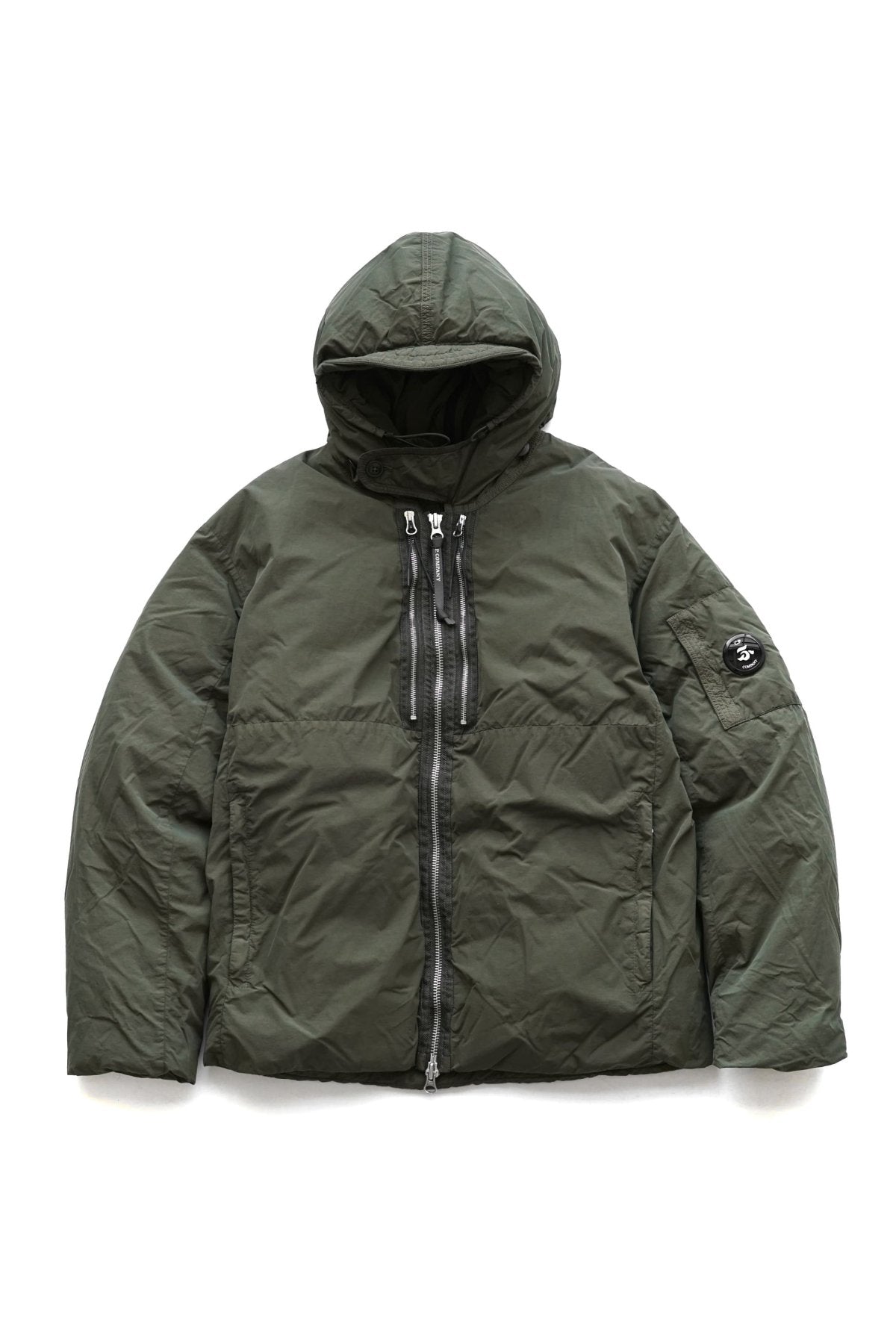 C.P. COMPANY - FLATT NYLON DOWN JACKET - IVY GREEN