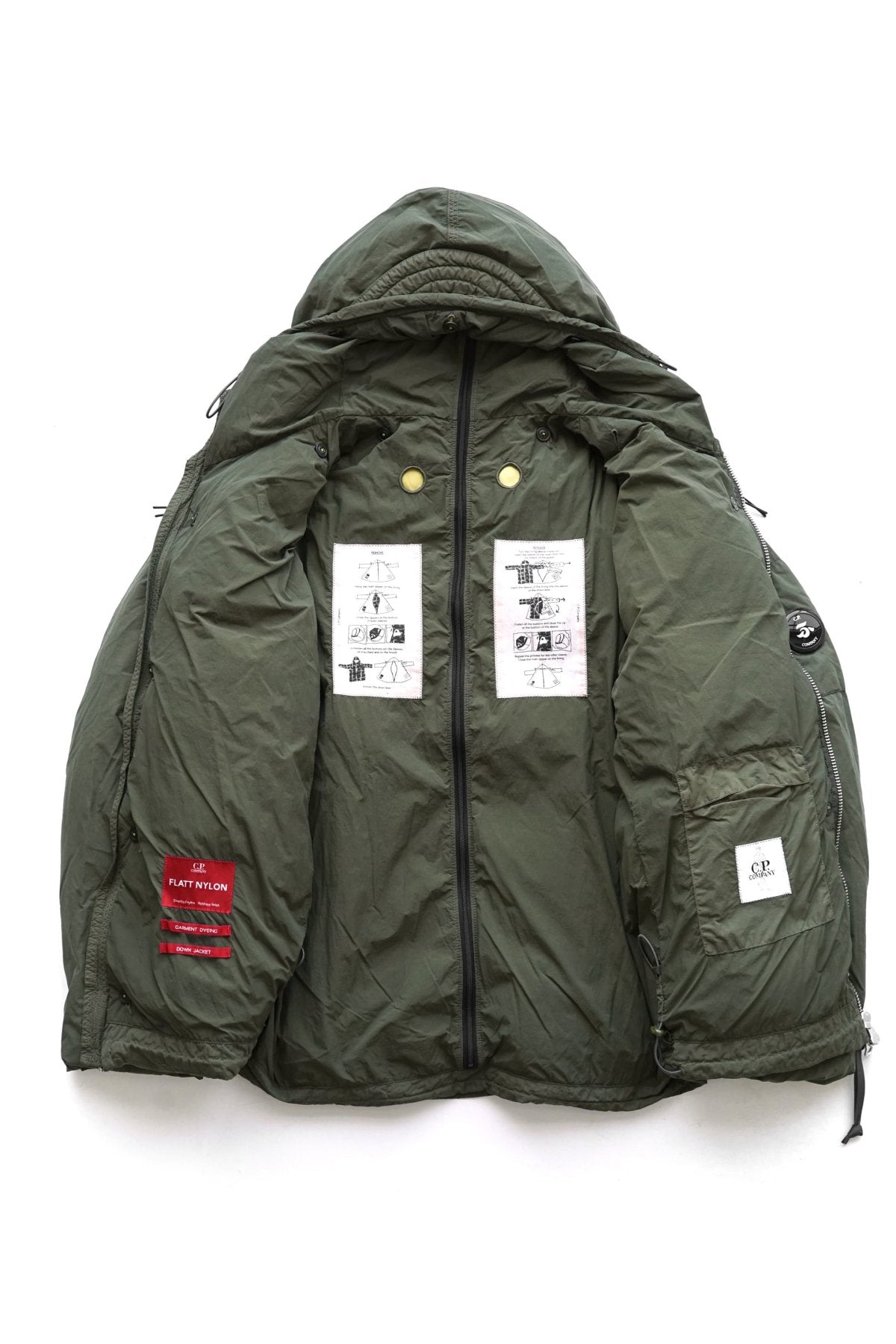 C.P. COMPANY - FLATT NYLON DOWN JACKET - IVY GREEN