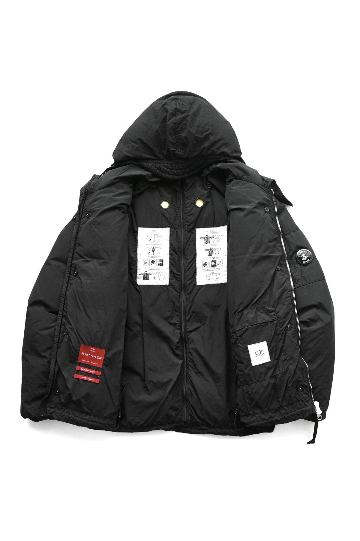 C.P. COMPANY - FLATT NYLON DOWN JACKET - BLACK