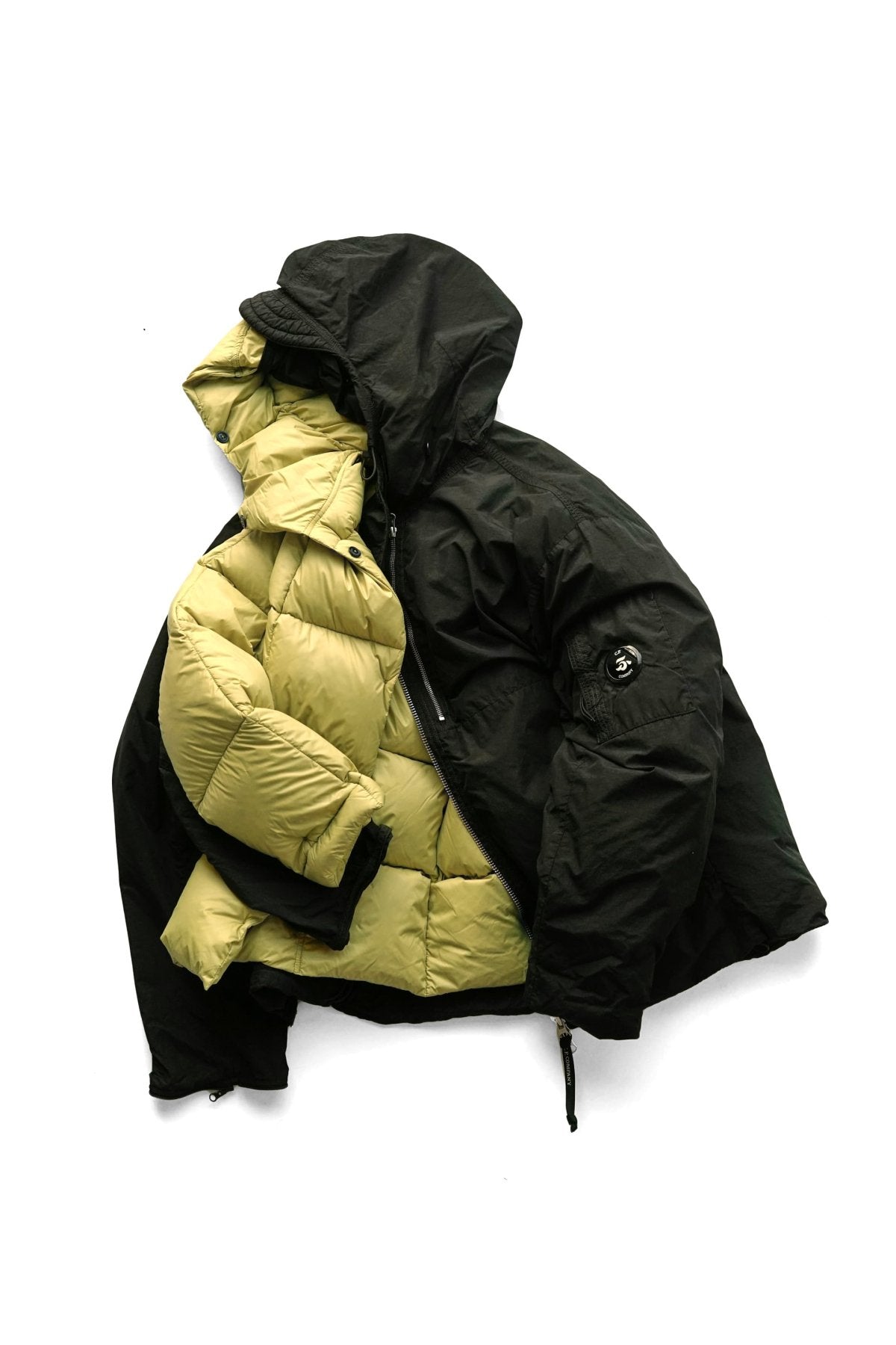 C.P. COMPANY - FLATT NYLON DOWN JACKET - BLACK