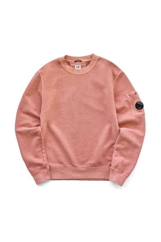 C.P. COMPANY - BRUSHED AND EMERIZED DIAGONAL FLEECE SWEATSHIRT - CEDAR WOOD