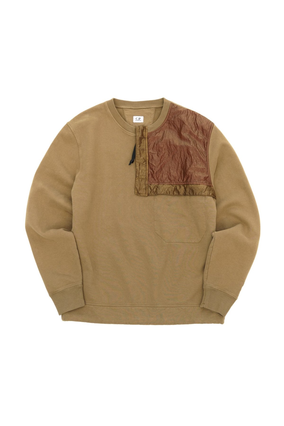 C.P. COMPANY - DIAGONAL FLEECE MIXED SWEATER - CUMIN