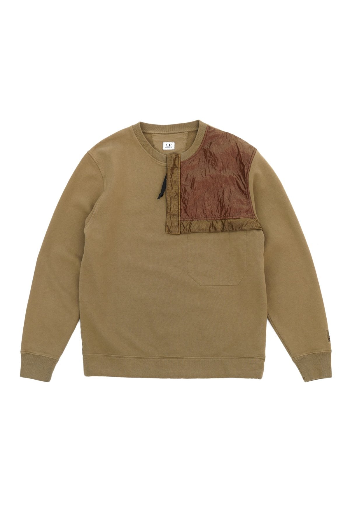 C.P. COMPANY - DIAGONAL FLEECE MIXED SWEATER - CUMIN