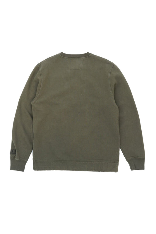 C.P. COMPANY - DIAGONAL FLEECE MIXED SWEATER - IVY GREEN