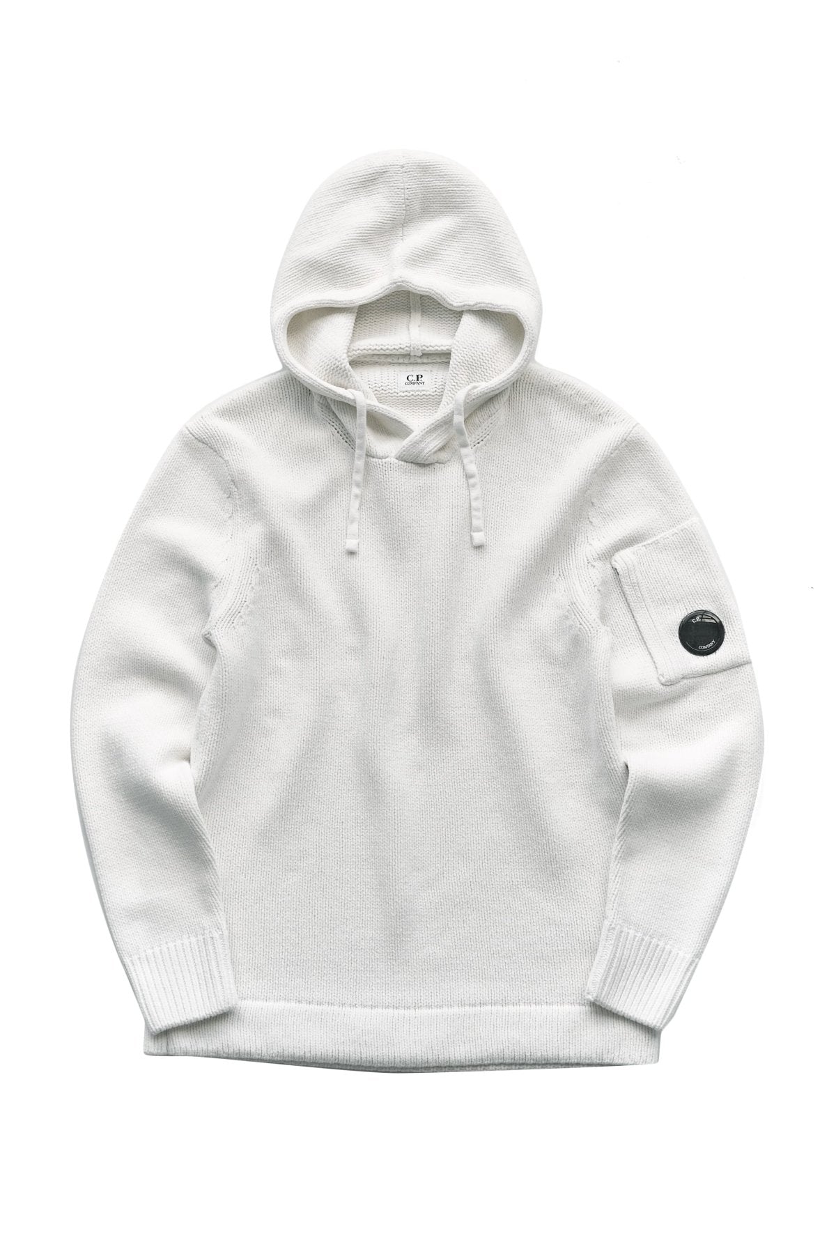 C.P. COMPANY - CHENILLE COTTON HOODIE - GAUZE WHITE