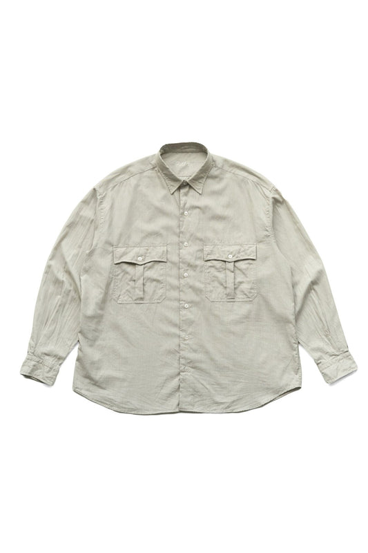 Porter Classic - ROLL UP COTTON CASHMERE SHIRT PIN STRIPE (ALUMO FABRIC) - GRAY