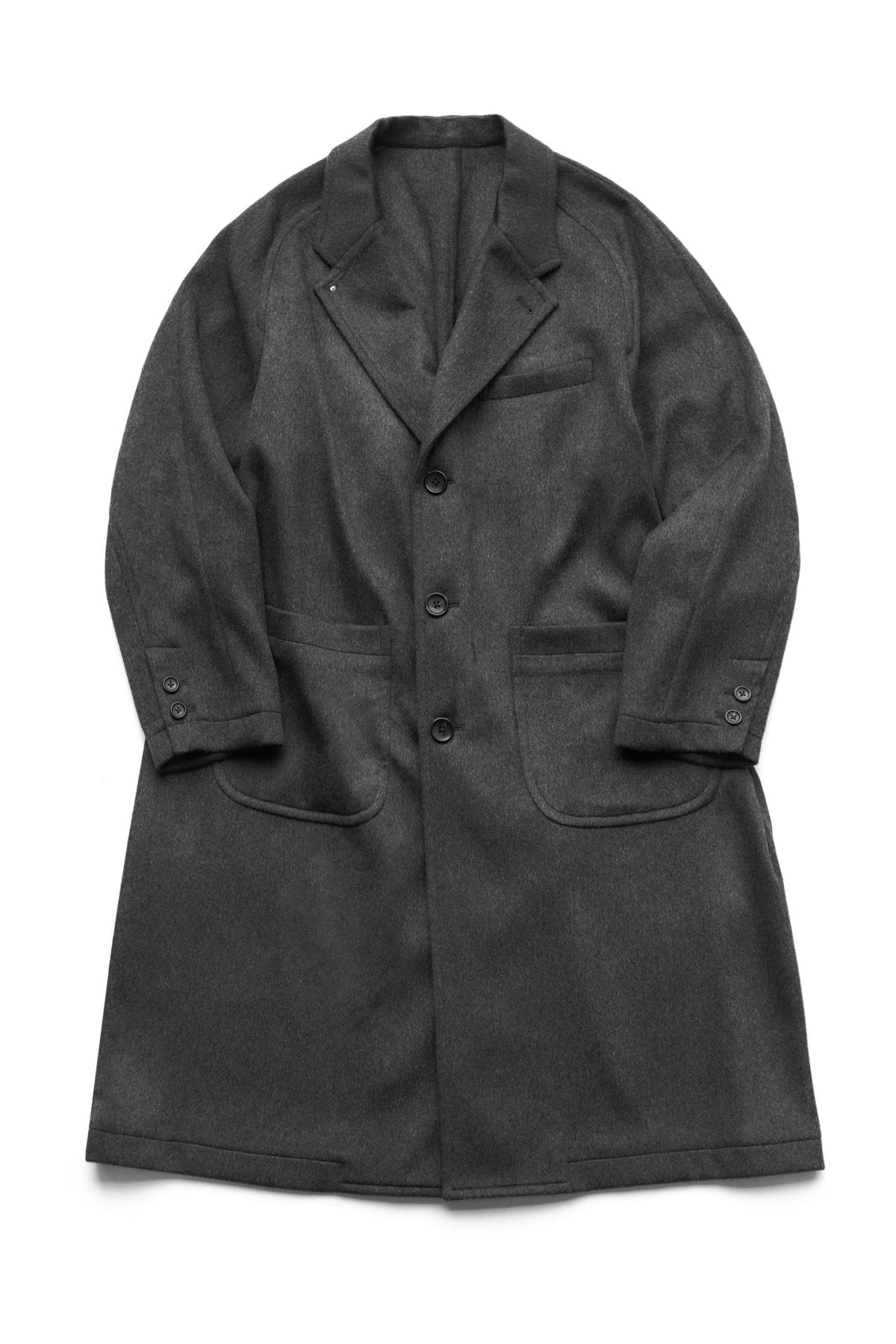 Porter Classic - CASHMERE CHESTERFIELD COAT (BABY CASH) - CHARCOAL GRAY