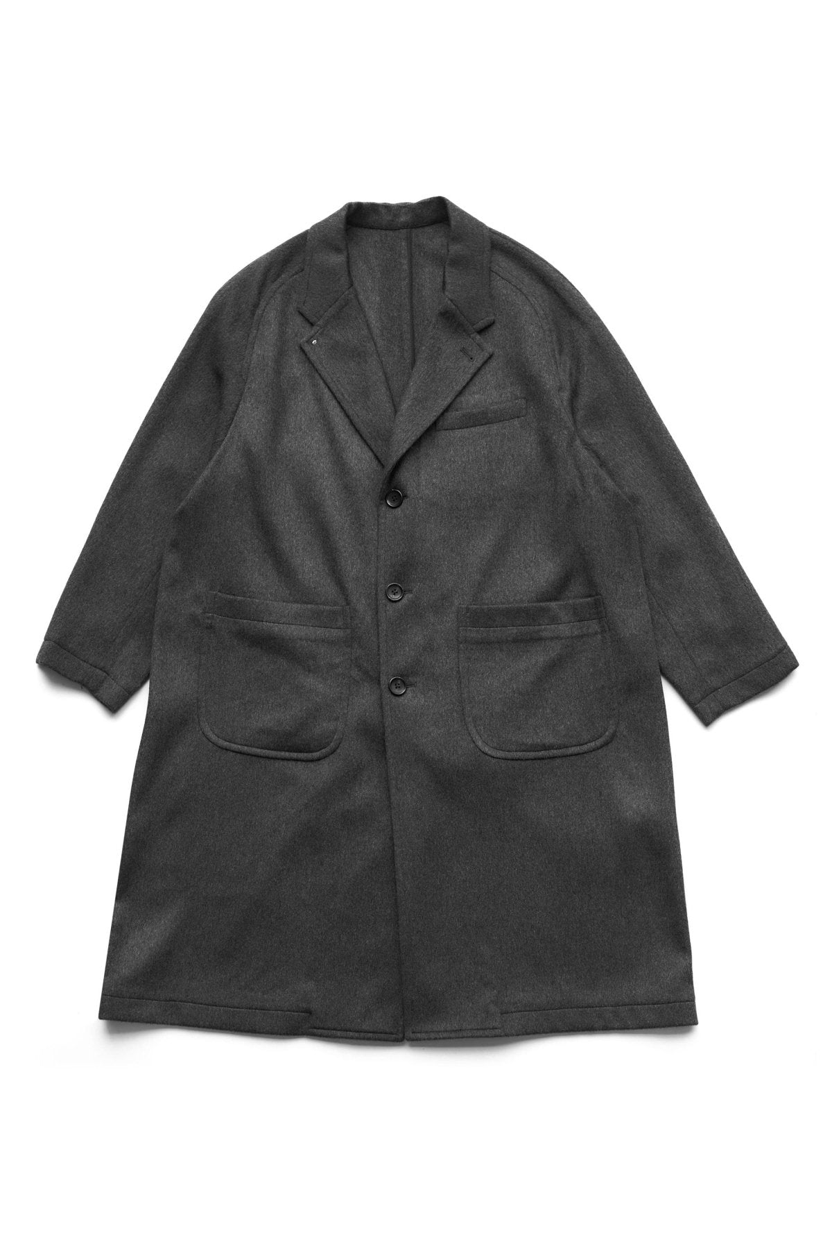 Porter Classic - CASHMERE CHESTERFIELD COAT (BABY CASH) - CHARCOAL GRAY