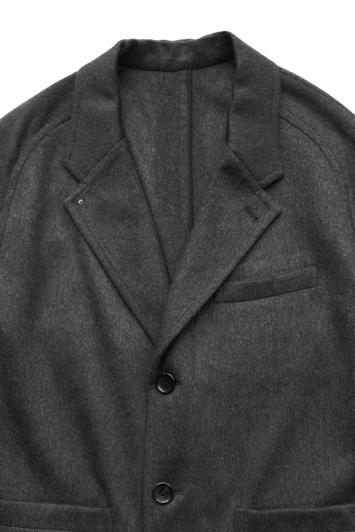 Porter Classic - CASHMERE CHESTERFIELD COAT (BABY CASH) - CHARCOAL GRAY