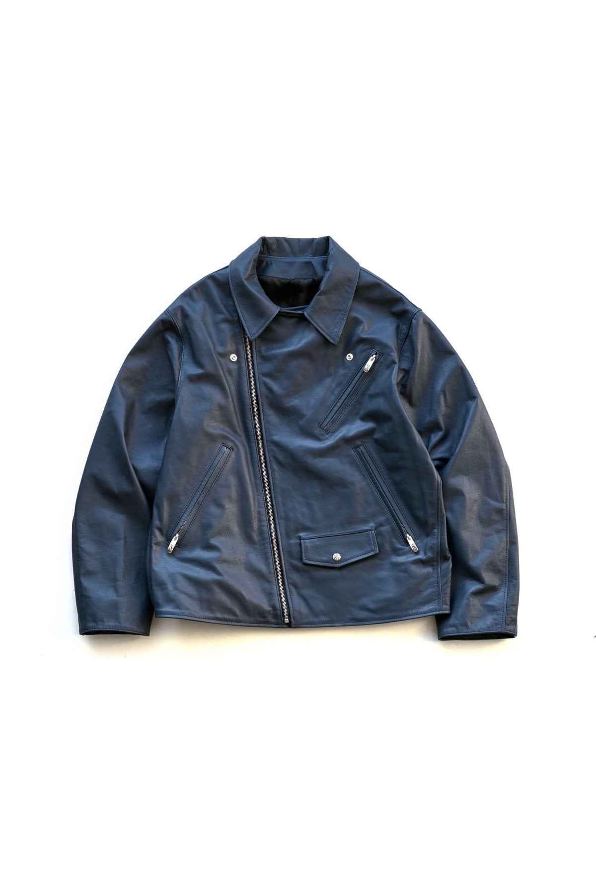 Porter Classic - PC RIDERS JACKET W/LOVE&PEACE SILVER - NAVY