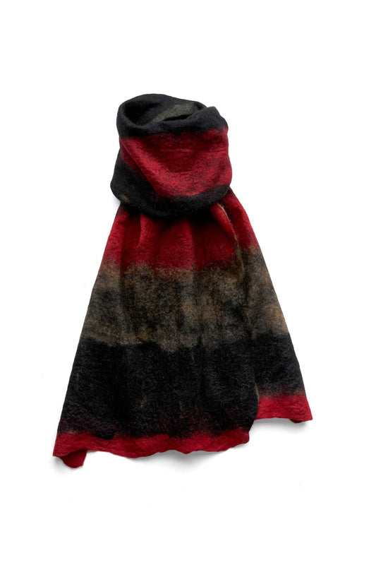 SILVANA MANETTI - CASHMERE WOOL STOLE - BARBARO RED/BLACK No.31