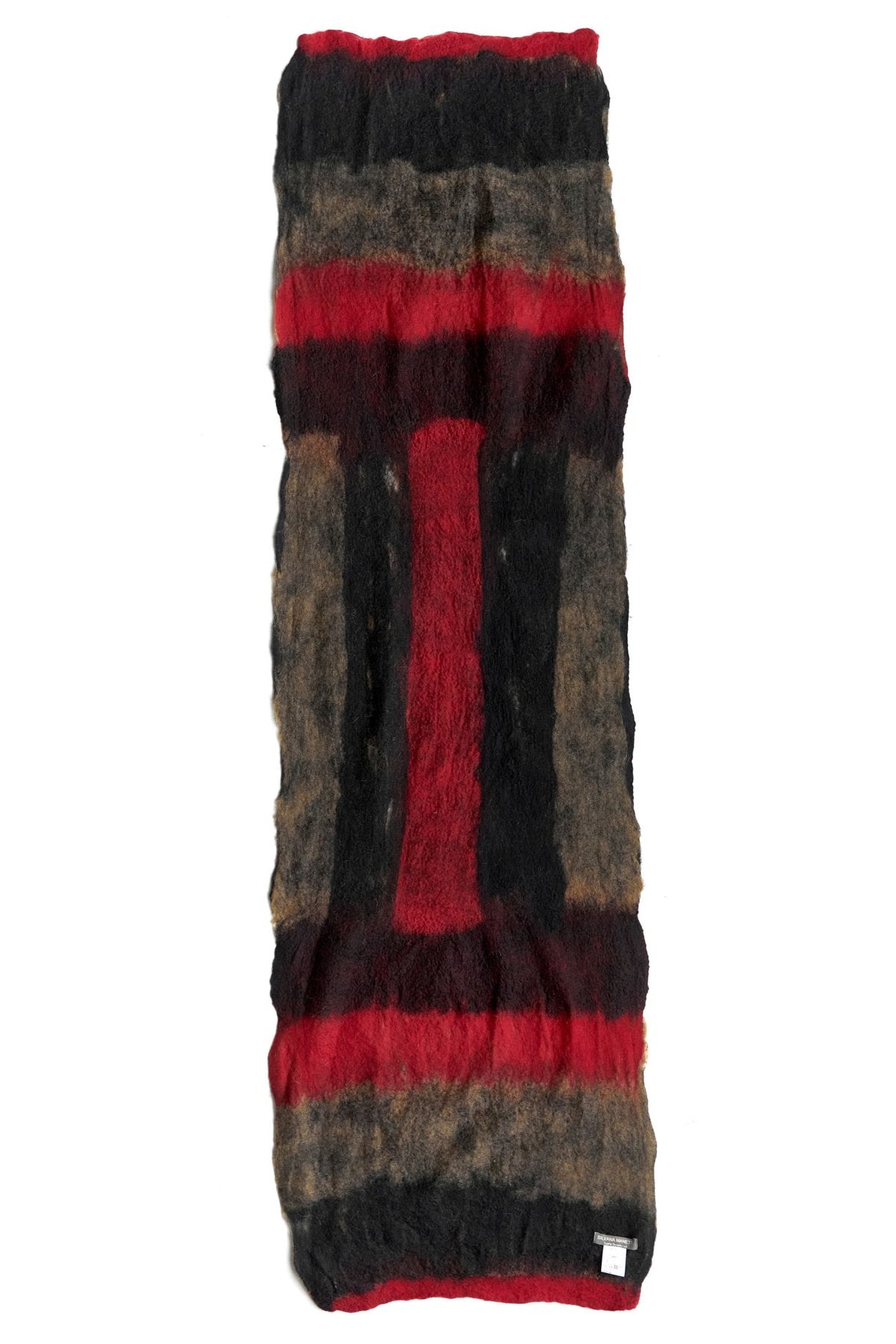 SILVANA MANETTI - CASHMERE WOOL STOLE - BARBARO RED/BLACK No.31