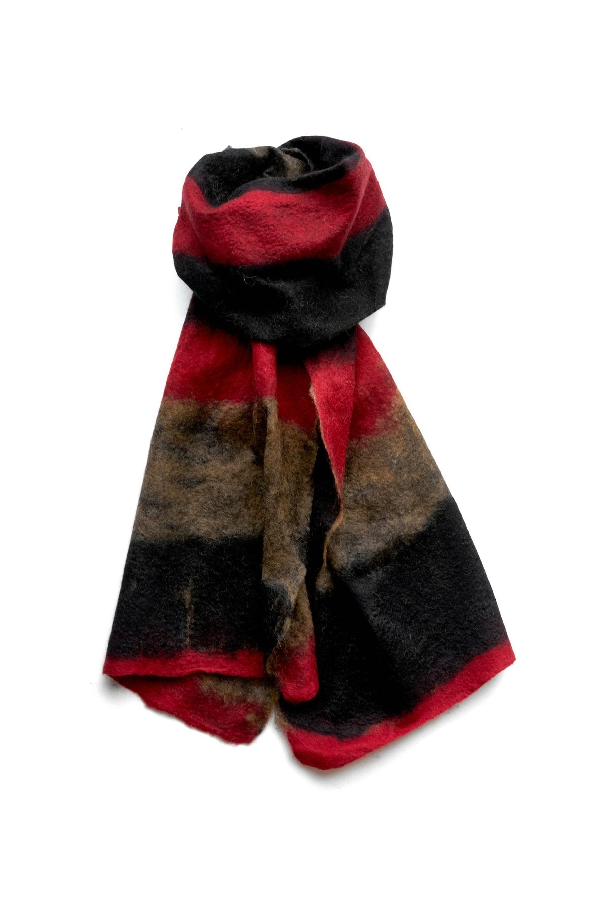 SILVANA MANETTI - CASHMERE WOOL STOLE - BARBARO RED/BLACK No.32