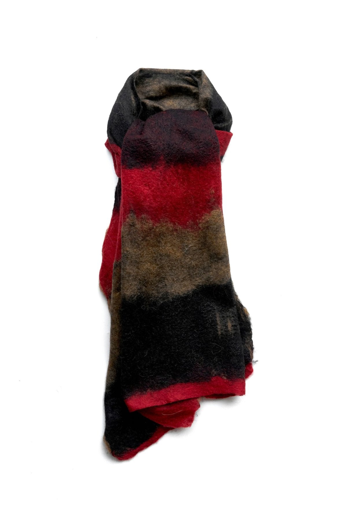 SILVANA MANETTI - CASHMERE WOOL STOLE - BARBARO RED/BLACK No.32