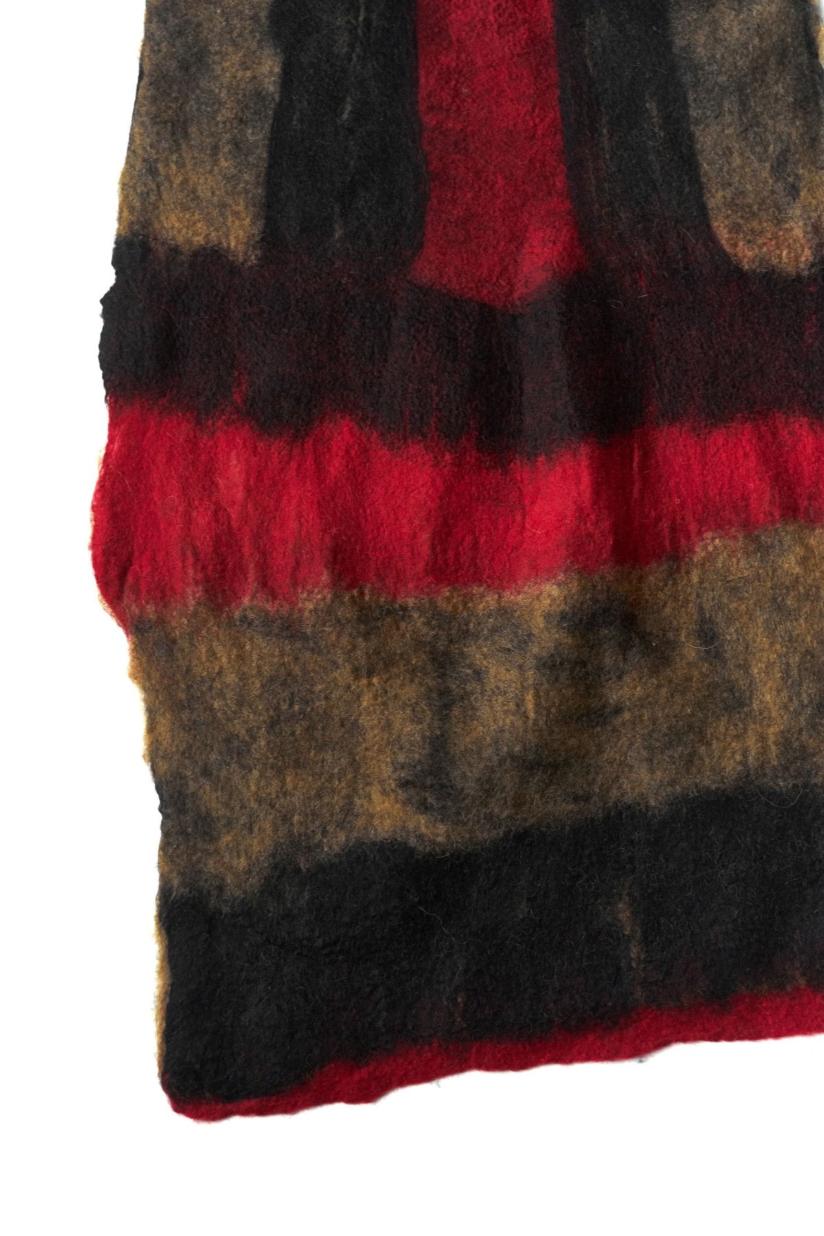 SILVANA MANETTI - CASHMERE WOOL STOLE - BARBARO RED/BLACK No.32