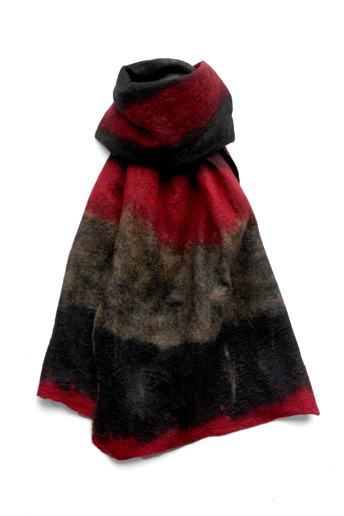 SILVANA MANETTI - CASHMERE WOOL STOLE - BARBARO RED/BLACK No.33