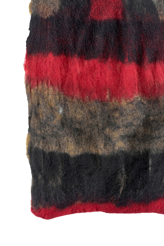 SILVANA MANETTI - CASHMERE WOOL STOLE - BARBARO RED/BLACK No.33