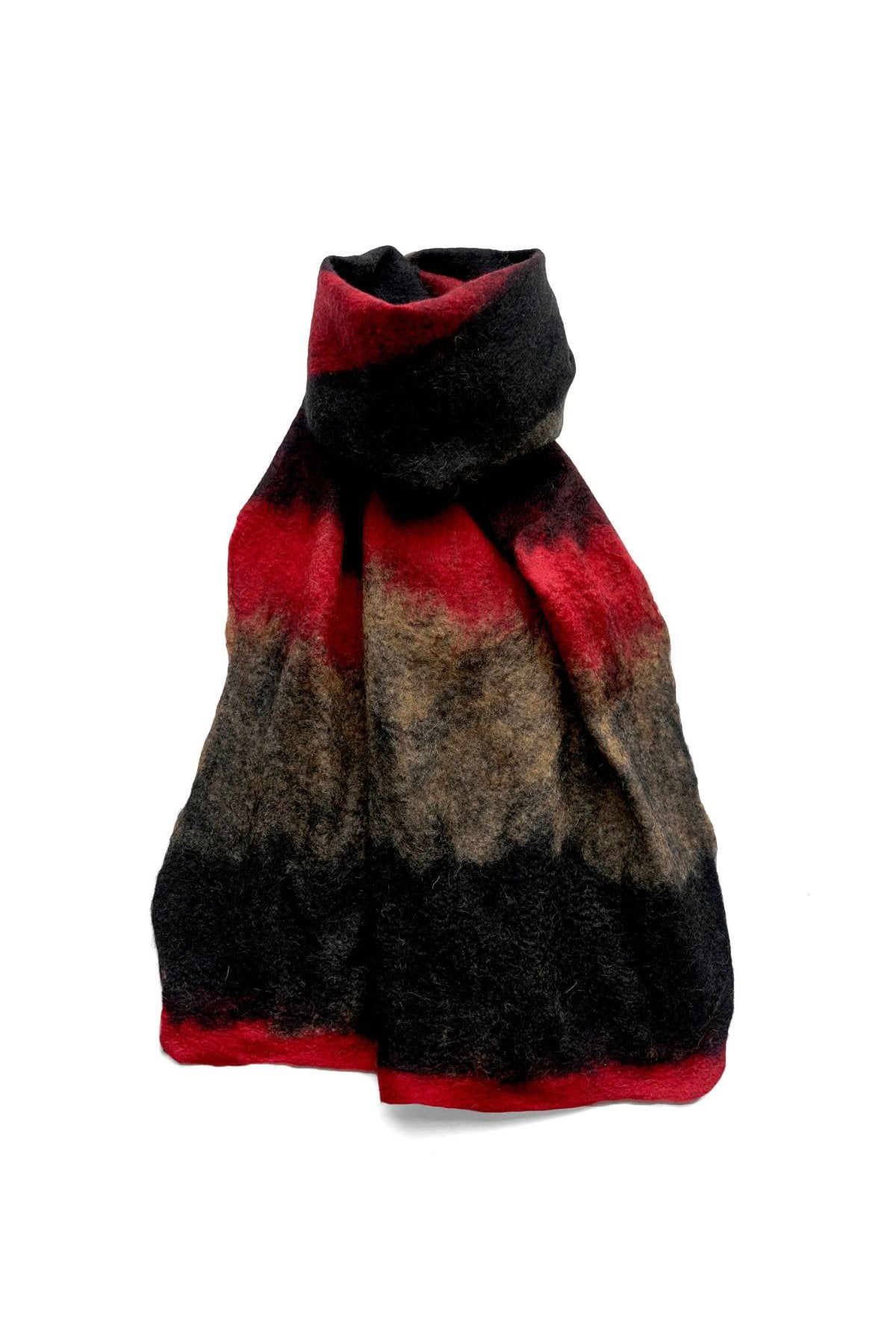 SILVANA MANETTI - CASHMERE WOOL STOLE - BARBARO RED/BLACK No.34