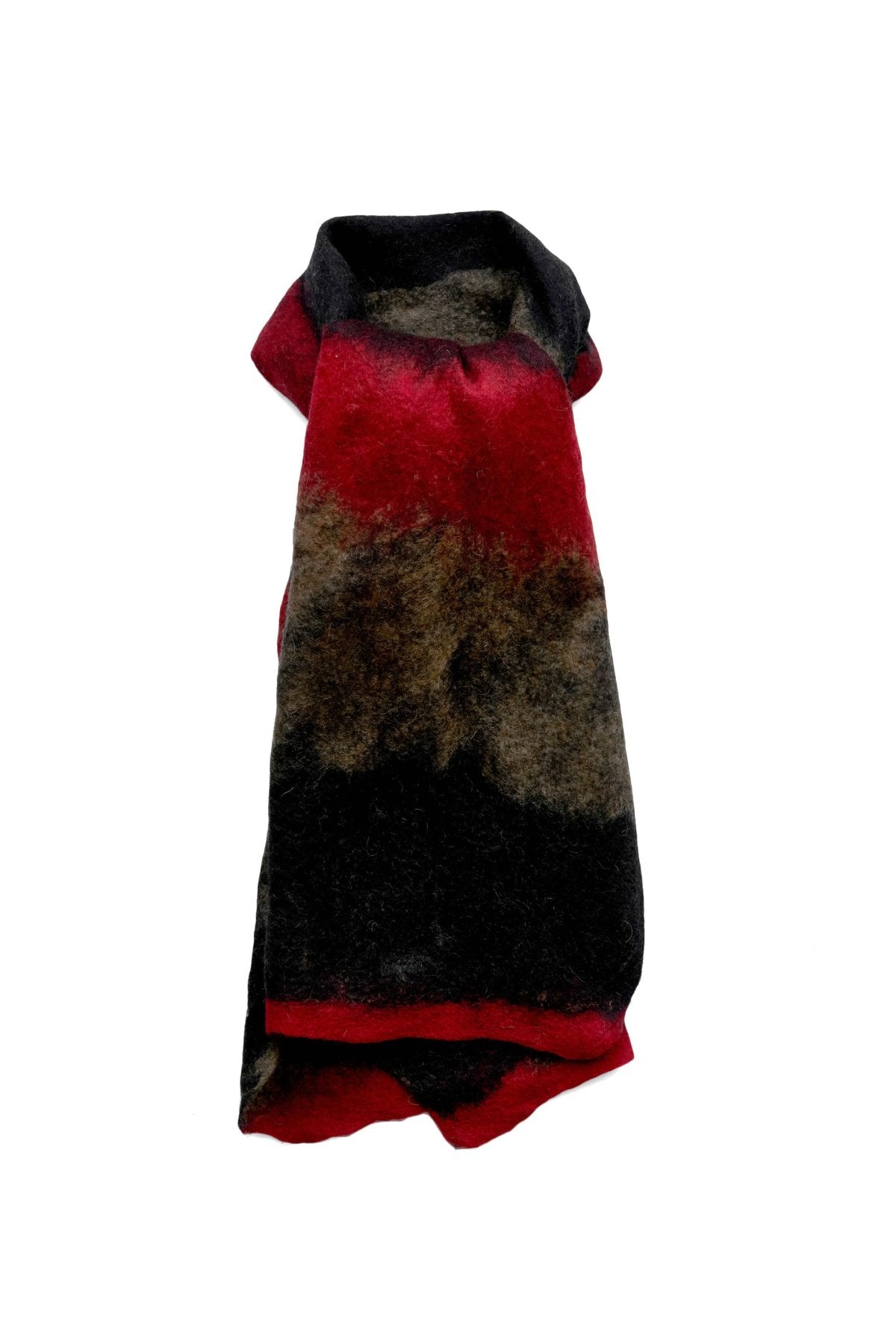 SILVANA MANETTI - CASHMERE WOOL STOLE - BARBARO RED/BLACK No.34