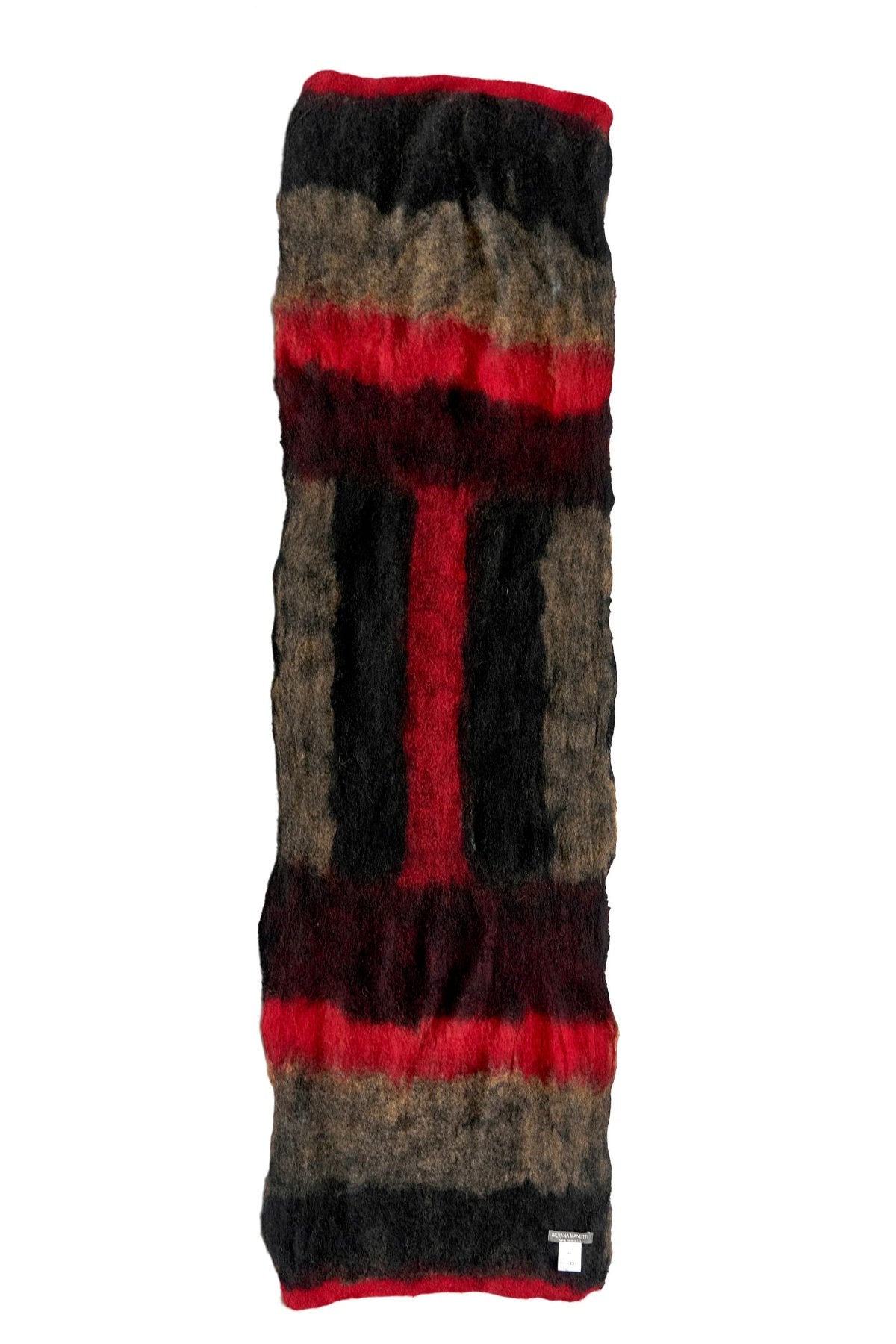 SILVANA MANETTI - CASHMERE WOOL STOLE - BARBARO RED/BLACK No.34