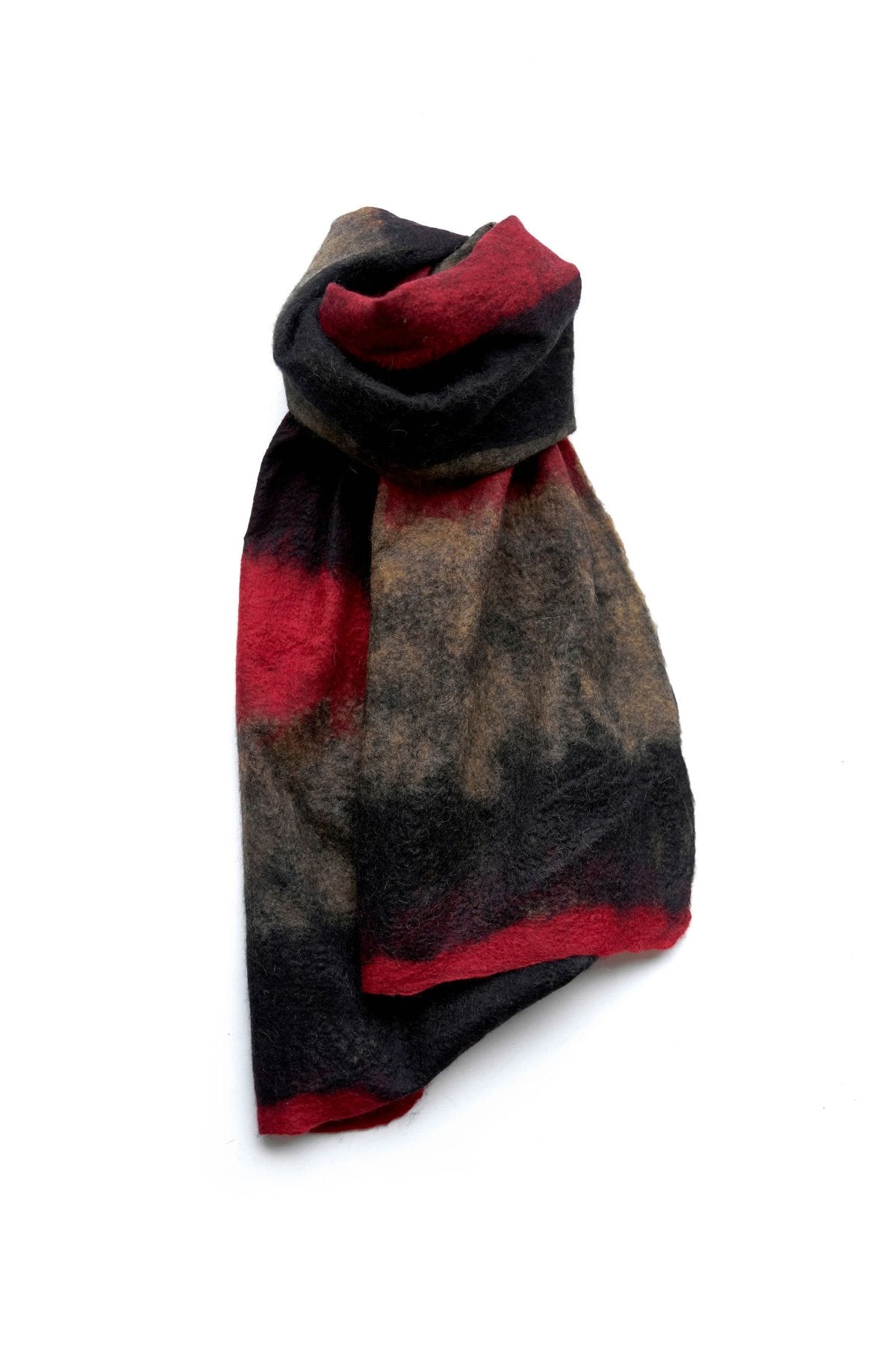 SILVANA MANETTI - CASHMERE WOOL STOLE - BARBARO RED/BLACK No.35