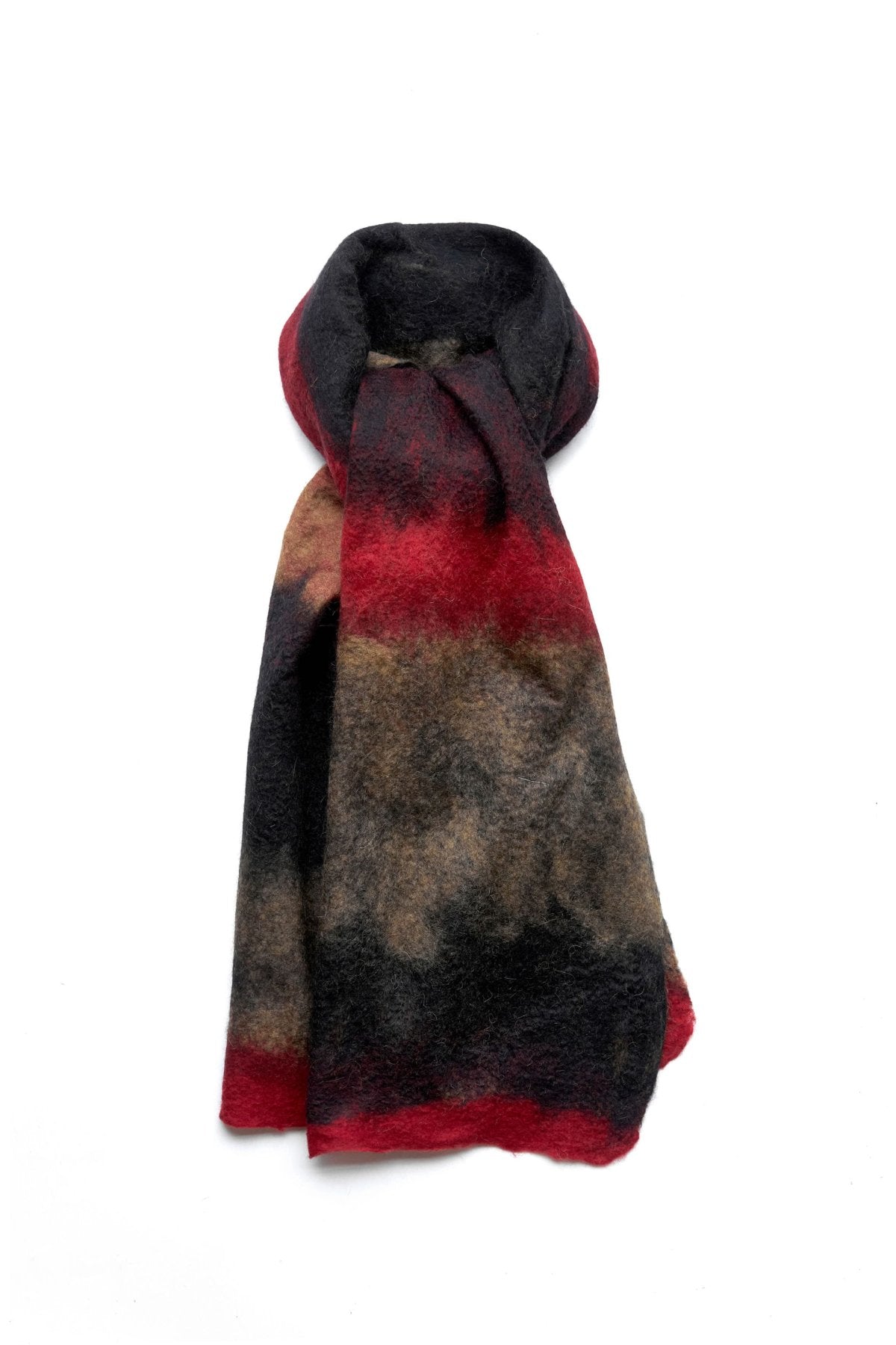 SILVANA MANETTI - CASHMERE WOOL STOLE - BARBARO RED/BLACK No.35