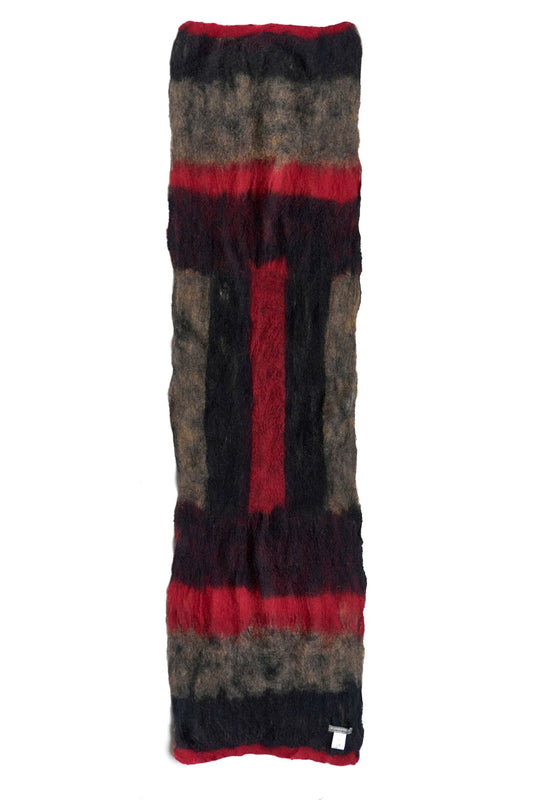 SILVANA MANETTI - CASHMERE WOOL STOLE - BARBARO RED/BLACK No.35