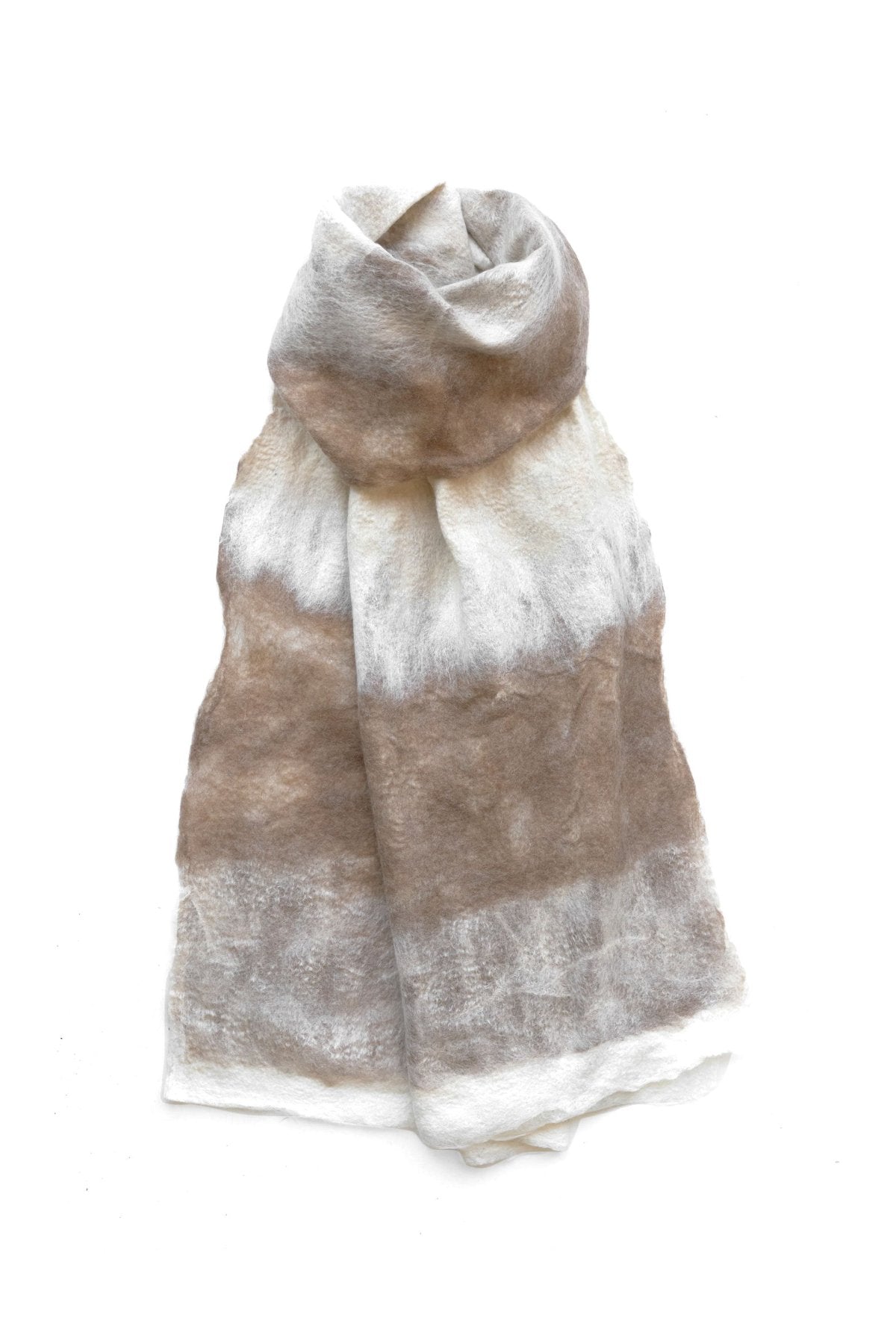 SILVANA MANETTI - CASHMERE WOOL STOLE - BARBARO WHITE/CAMEL No.37