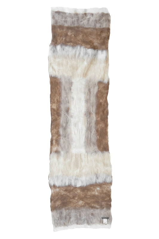 SILVANA MANETTI - CASHMERE WOOL STOLE - BARBARO WHITE/CAMEL No.37