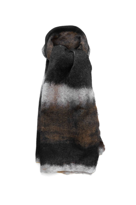 SILVANA MANETTI - CASHMERE WOOL STOLE - BARBARO ICE/BLACK No.38