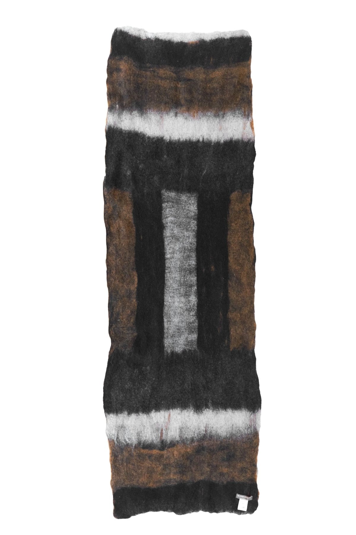 SILVANA MANETTI - CASHMERE WOOL STOLE - BARBARO ICE/BLACK No.38