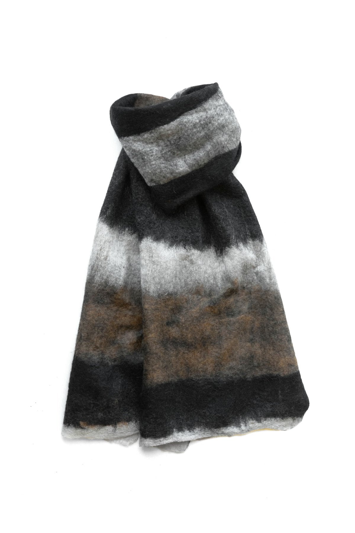 SILVANA MANETTI - CASHMERE WOOL STOLE - BARBARO ICE/BLACK No.39