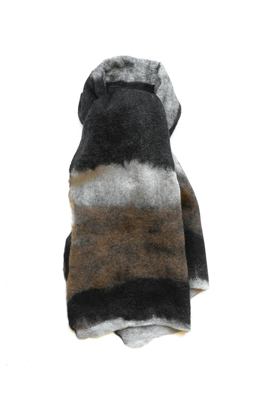 SILVANA MANETTI - CASHMERE WOOL STOLE - BARBARO ICE/BLACK No.39