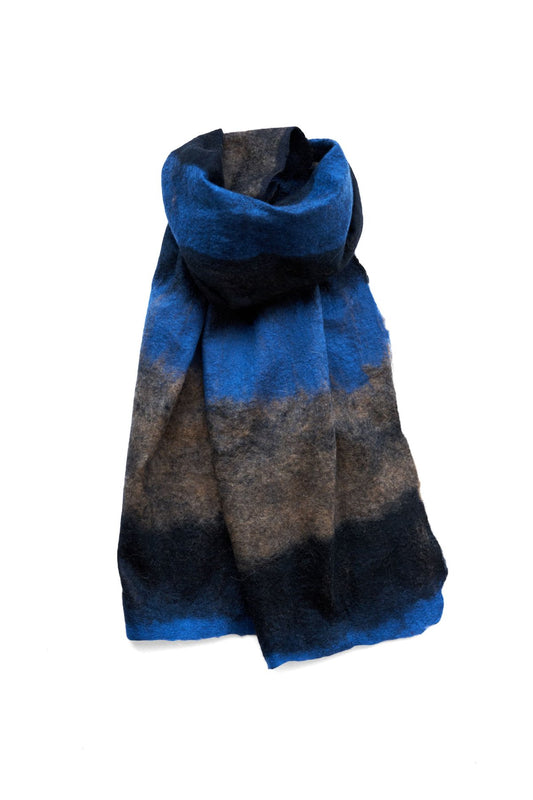 SILVANA MANETTI - CASHMERE WOOL STOLE - BARBARO SKY/BLACK No.40