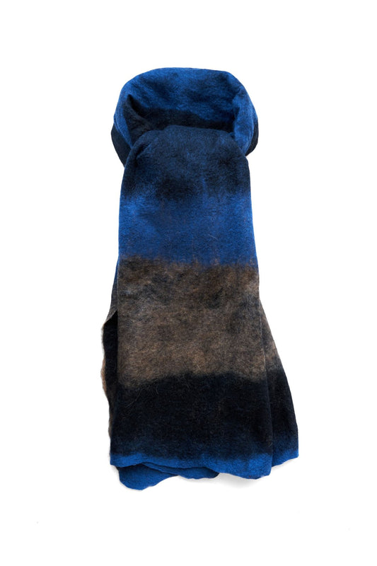 SILVANA MANETTI - CASHMERE WOOL STOLE - BARBARO SKY/BLACK No.40