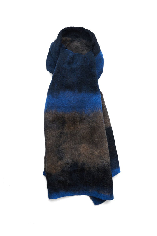 SILVANA MANETTI - CASHMERE WOOL STOLE - BARBARO SKY/BLACK No.41