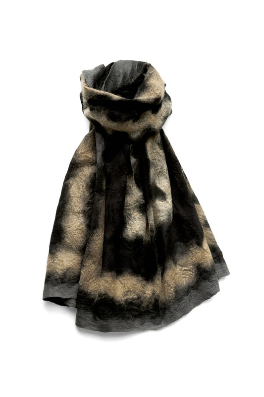 SILVANA MANETTI - CASHMERE MERINO WOOL STOLE - VINCI GRAY/BLACK No.42