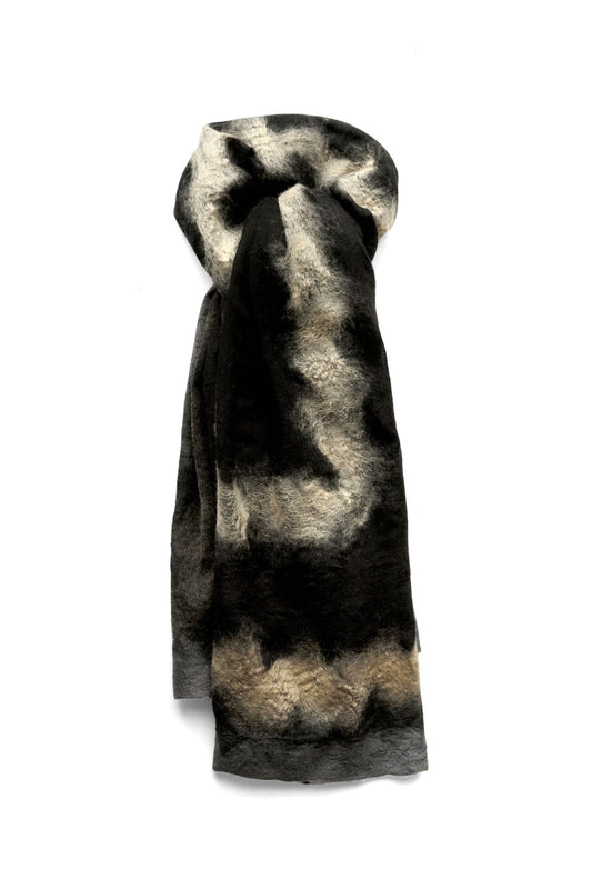 SILVANA MANETTI - CASHMERE MERINO WOOL STOLE - VINCI GRAY/BLACK No.42