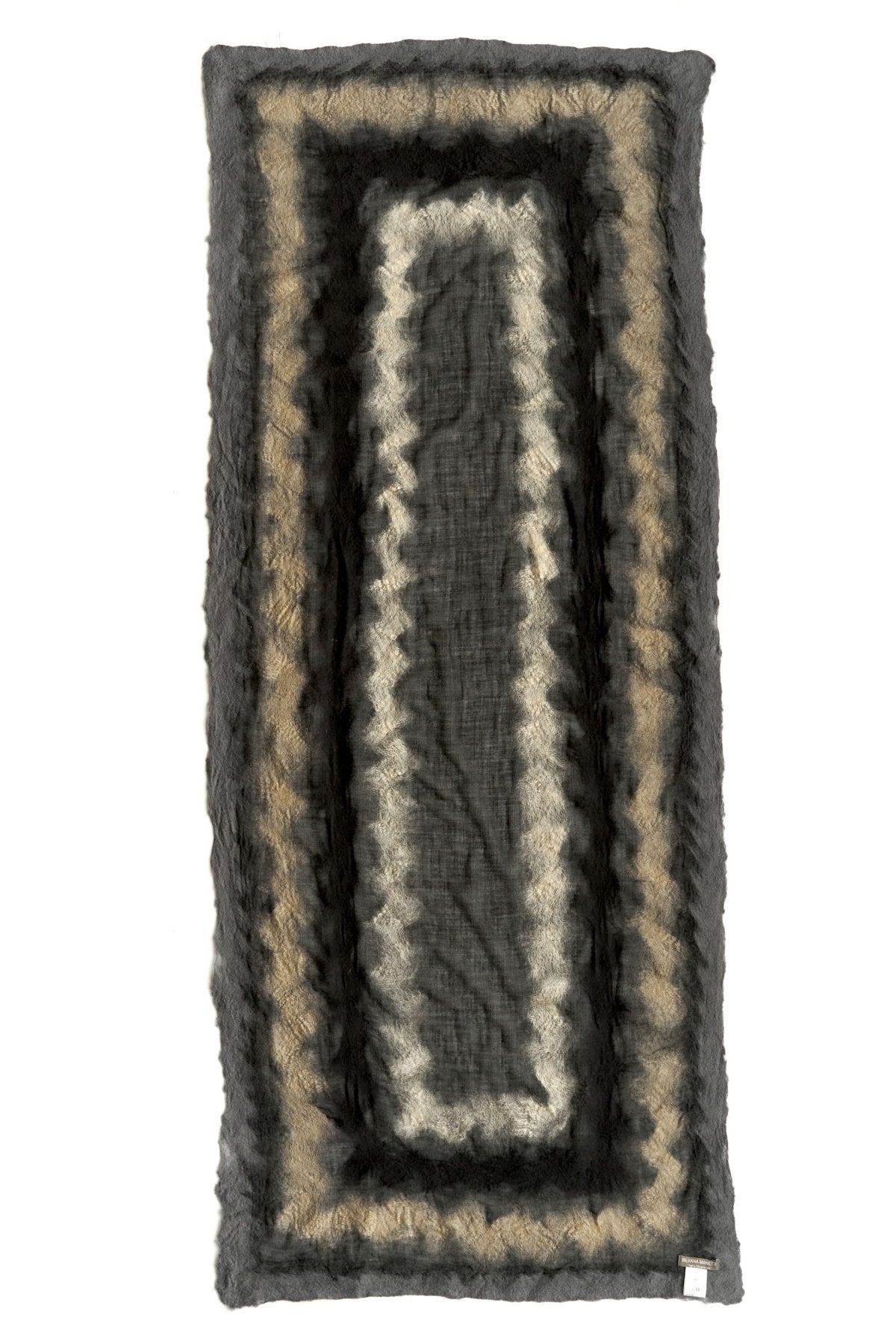 SILVANA MANETTI - CASHMERE MERINO WOOL STOLE - VINCI GRAY/BLACK No.42